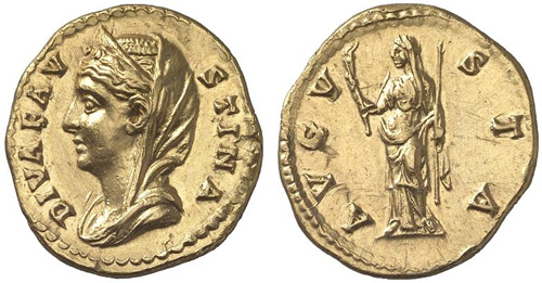 faustina mother roman coin aureus